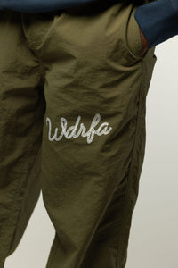 CHAINSTITCH SCRIPT NYLON PANT - OLIVE