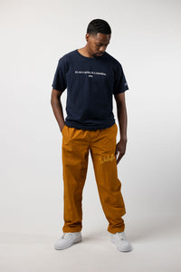 CHAINSTITCH SCRIPT NYLON PANT - BURNT GOLD