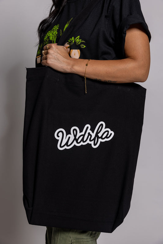 Script & Rose Tote Black