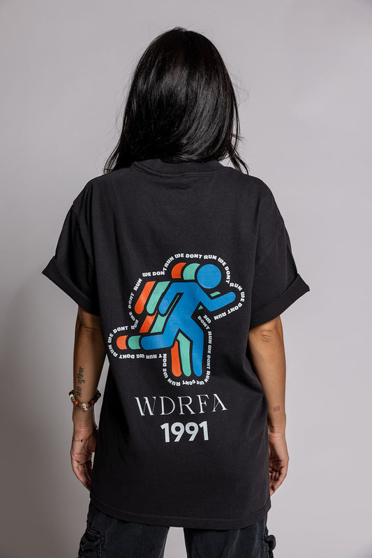 We Run Indy Tee Washed Black