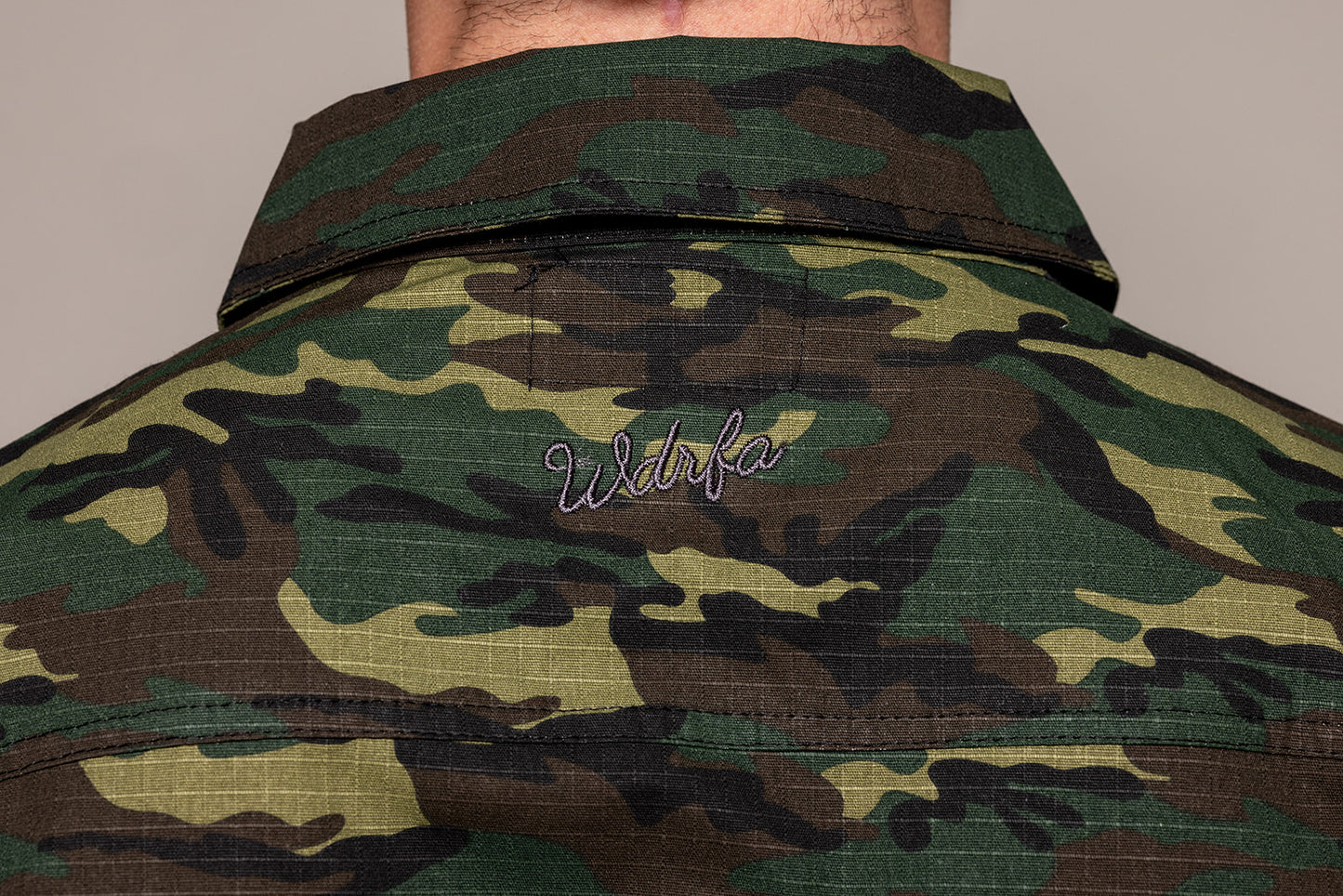 WDRFA Crop Button Down Shirt - Camo