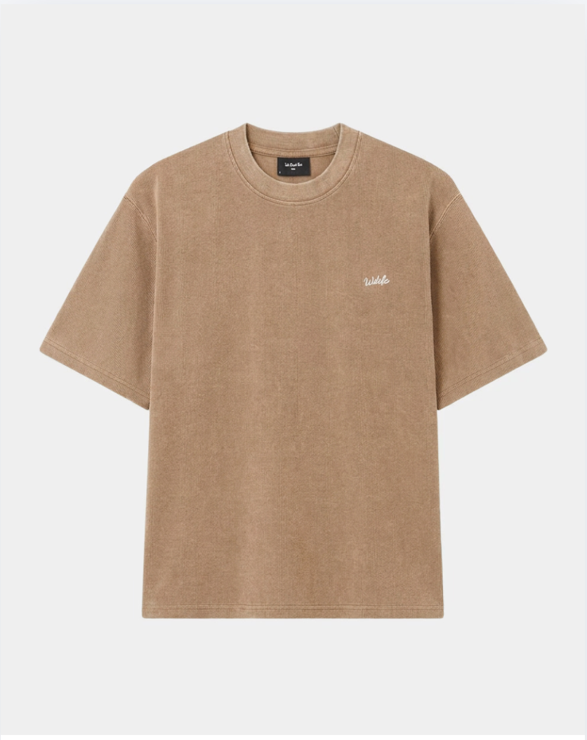 Script Waffle Tee Brown