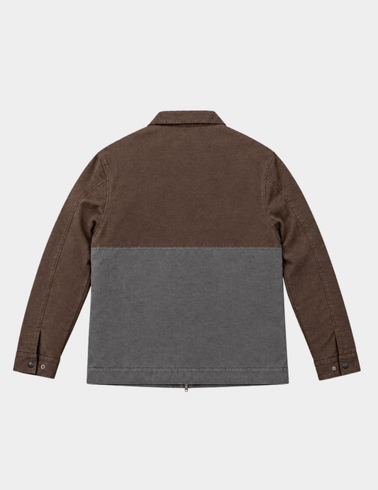 Apprentice Duck Canvas Work Jacket - Brown / Grey