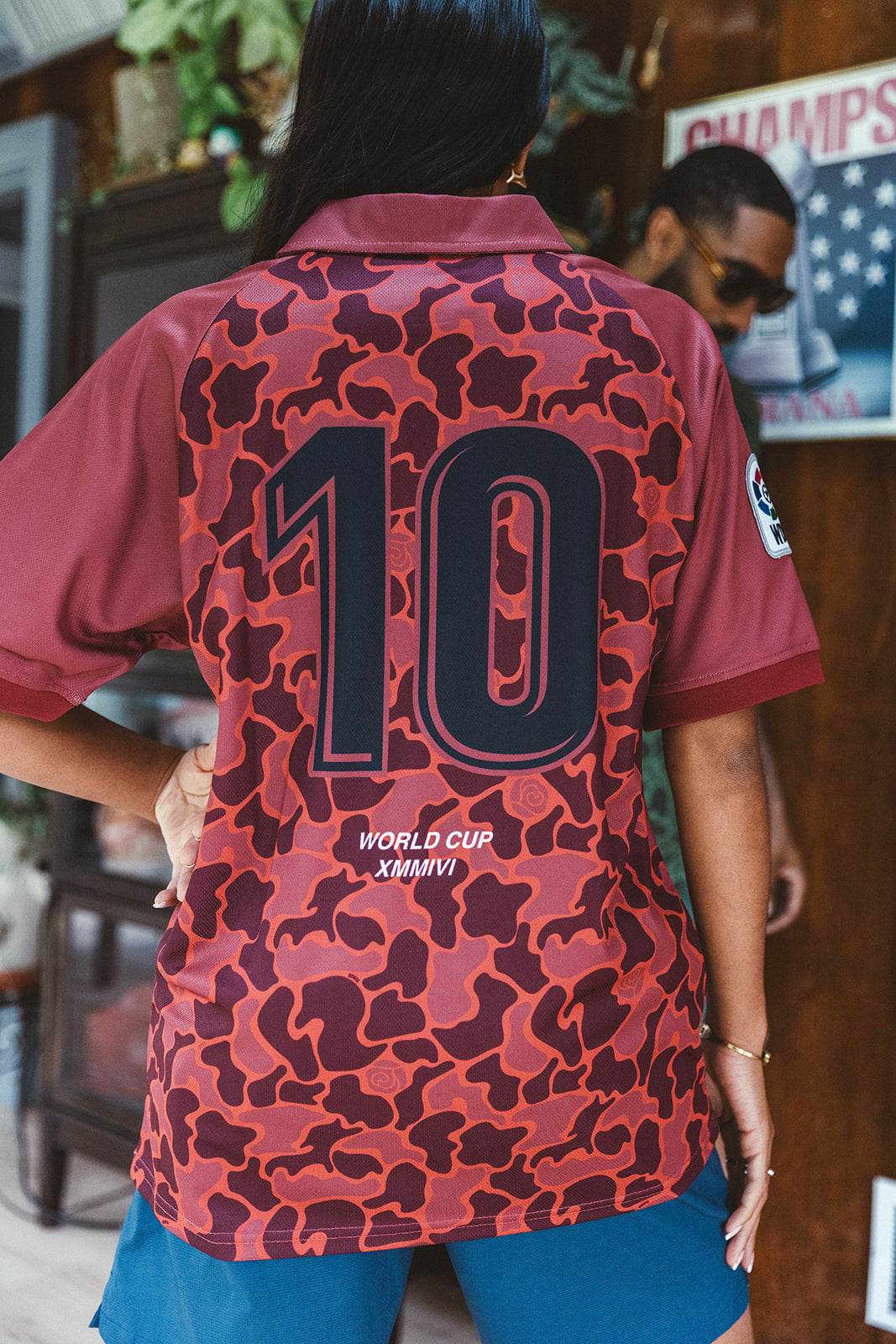 Camouflage Polo Soccer Jersey - Red